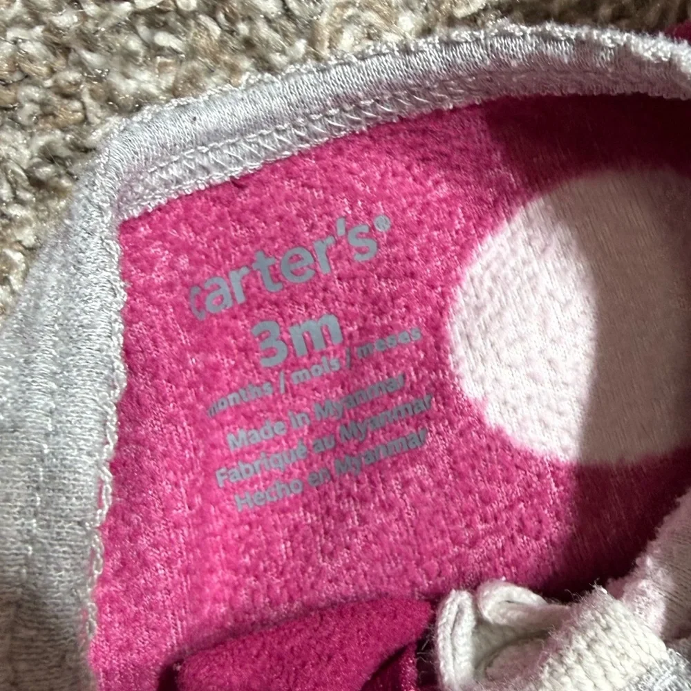 Carter's Baby Girl Polka Dot Fleece Footed Pajamas Size 3 Months